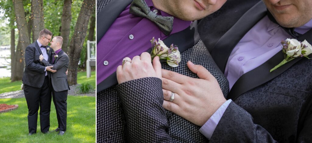 A man in a suit holding something in his hands.
