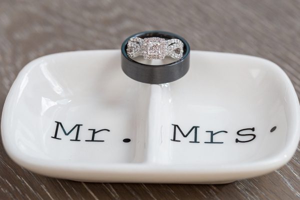 A couple of rings are on the same plate